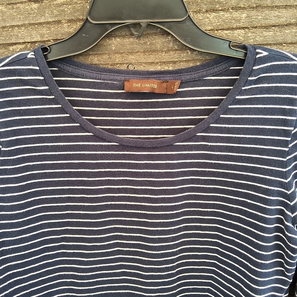 The Limited Navy and White Striped Long Sleeve Tee - Picture 3 of 5